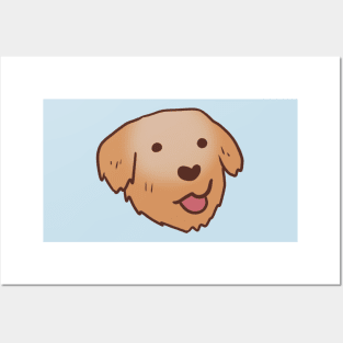 Golden Retriever face illustration Posters and Art